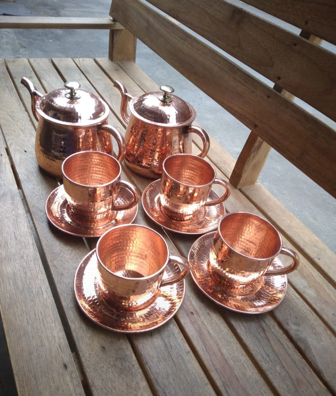 Copper tea service