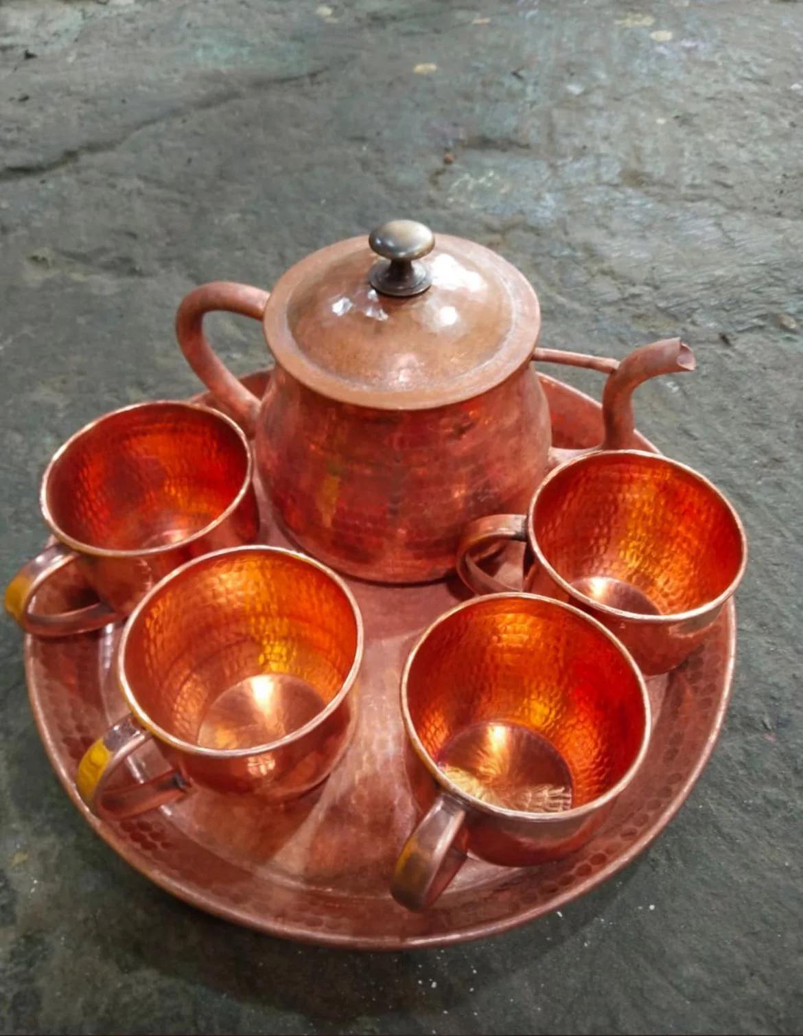 Copper coffee set
